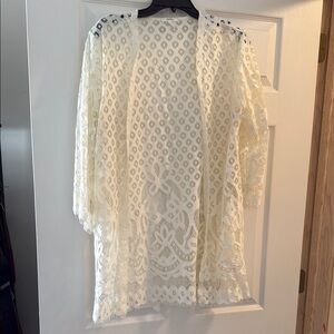 Elegant Cream Lace Women's Kimono